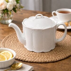 🤍 Rosenthal Classic Germany “Monbijou” White Teapot | Cabbage / Leaf Relief 🤍